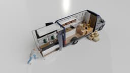 Blue Camping Van View 2