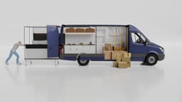 Blue Camping Van Conversion View 3